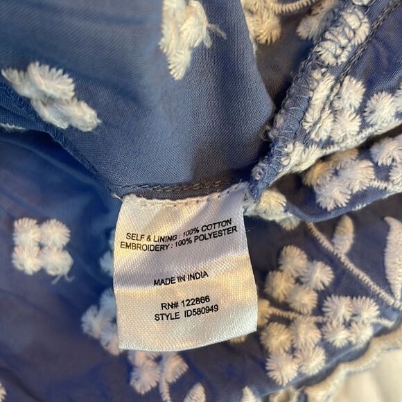 Chenault Girl's Embroidered Floral Blue Dress Size 18 Months - Picture 6 of 6